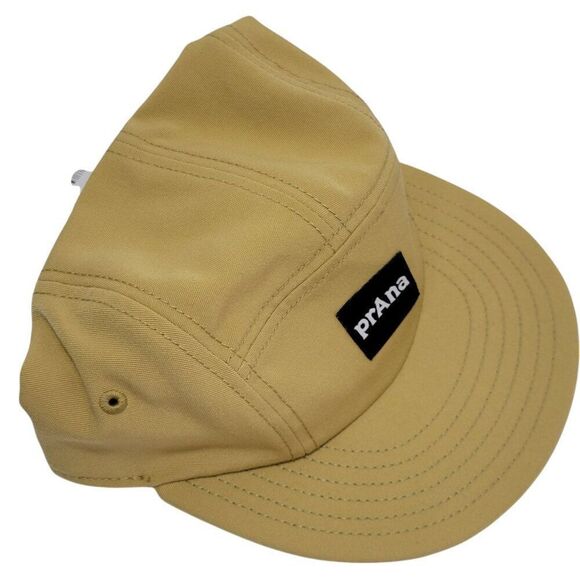 Prana Foothills Flat Brim Hat UPF 50 Tan Adjustable Unisex Logo Packable NEW - Picture 5 of 16